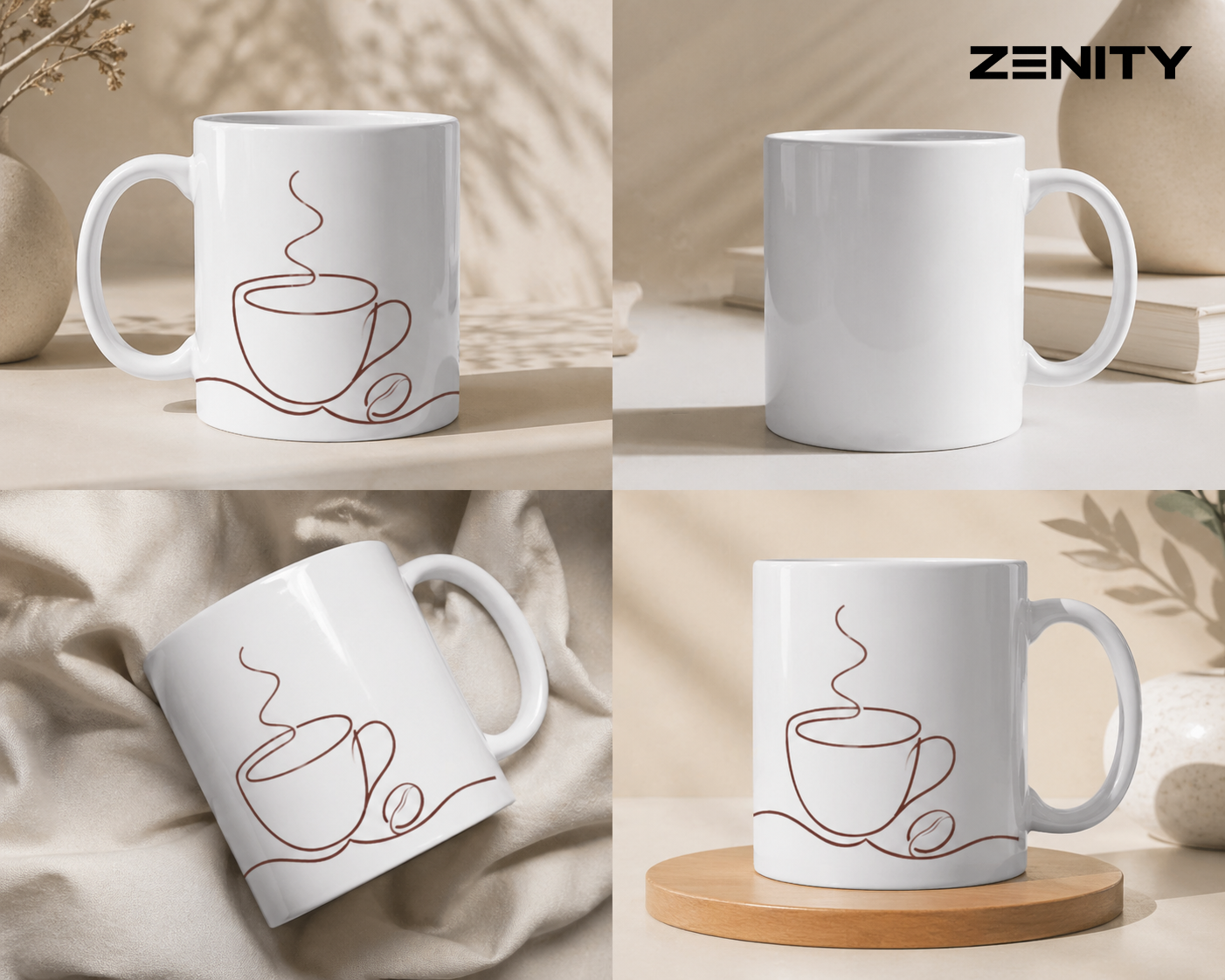 Minimal White Coffee Mug