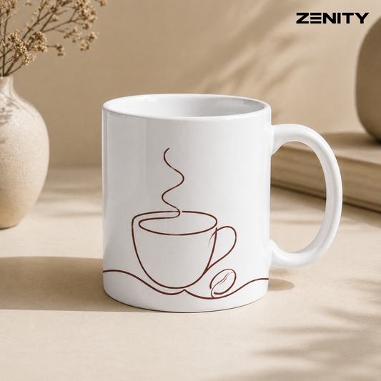 Minimal White Coffee Mug